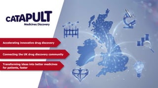 Accelerating innovative drug discovery
Connecting the UK drug discovery community
Transforming ideas into better medicines
for patients, faster
 