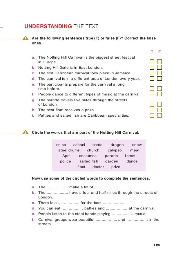 Notting Hill Carnival Reading Comprehension
