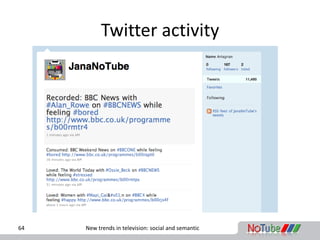 Twitter activity




64   New trends in television: social and semantic
 
