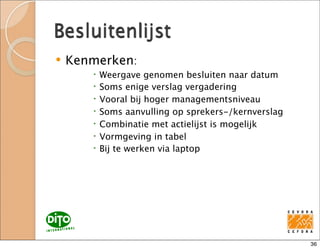 Notulen en verslag vergadering  PPT