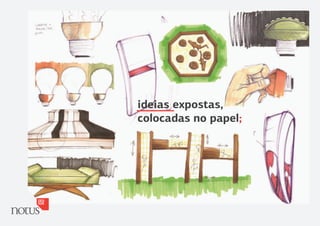 ideias expostas,
colocadas no papel;
 