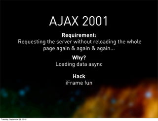 AJAX 2001
                                  Requirement:
                 Requesting the server without reloading the whol...
