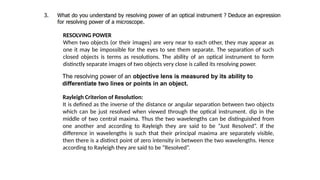 Understanding Resolving Power and Rayleigh Criterion in Optics | PPTX