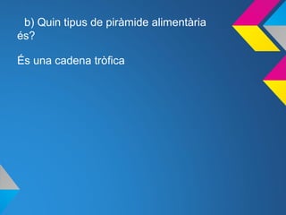 b) Quin tipus de piràmide alimentària
és?
És una cadena tròfica
 