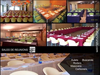 Aulets Buscarols
Roders
Masovera
Carboners
www.vilarsrurals.com
SALES DE REUNIONS
 