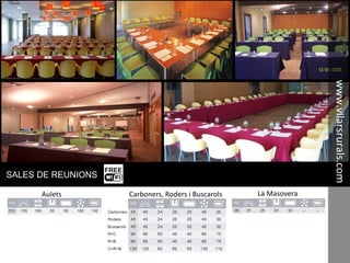 www.vilarsrurals.com
Aulets Carboners, Roders i Buscarols La Masovera
SALES DE REUNIONS
 