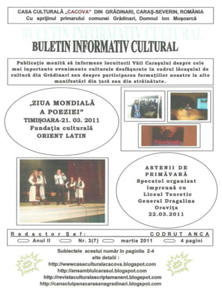 Buletin Informativ Cultural nr.3(7) 2011