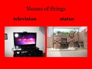 Nouns of things
television       statue
 