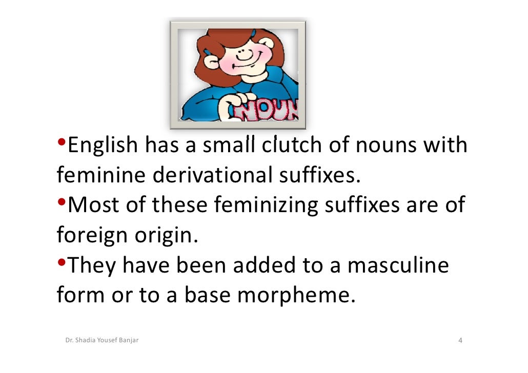 Noun Feminine Forms Dr. Shadia Yousef Banjar