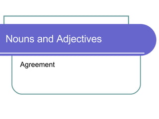 Nouns and Adjectives Agreement 