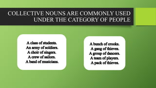 COLLECTIVE NOUNS ARE COMMONLY USED
UNDER THE CATEGORY OF PEOPLE
 