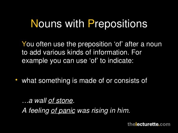 Nouns With Prepositions