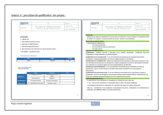 Stage assistant ingénieur 70
Annexe 6 : procédurede qualification des projets :
 