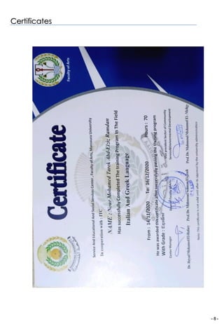 - 8 -
Certificates
 