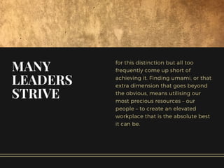 Nourishing Your Workplace: 6 hidden Ingredients that Create “Umami”