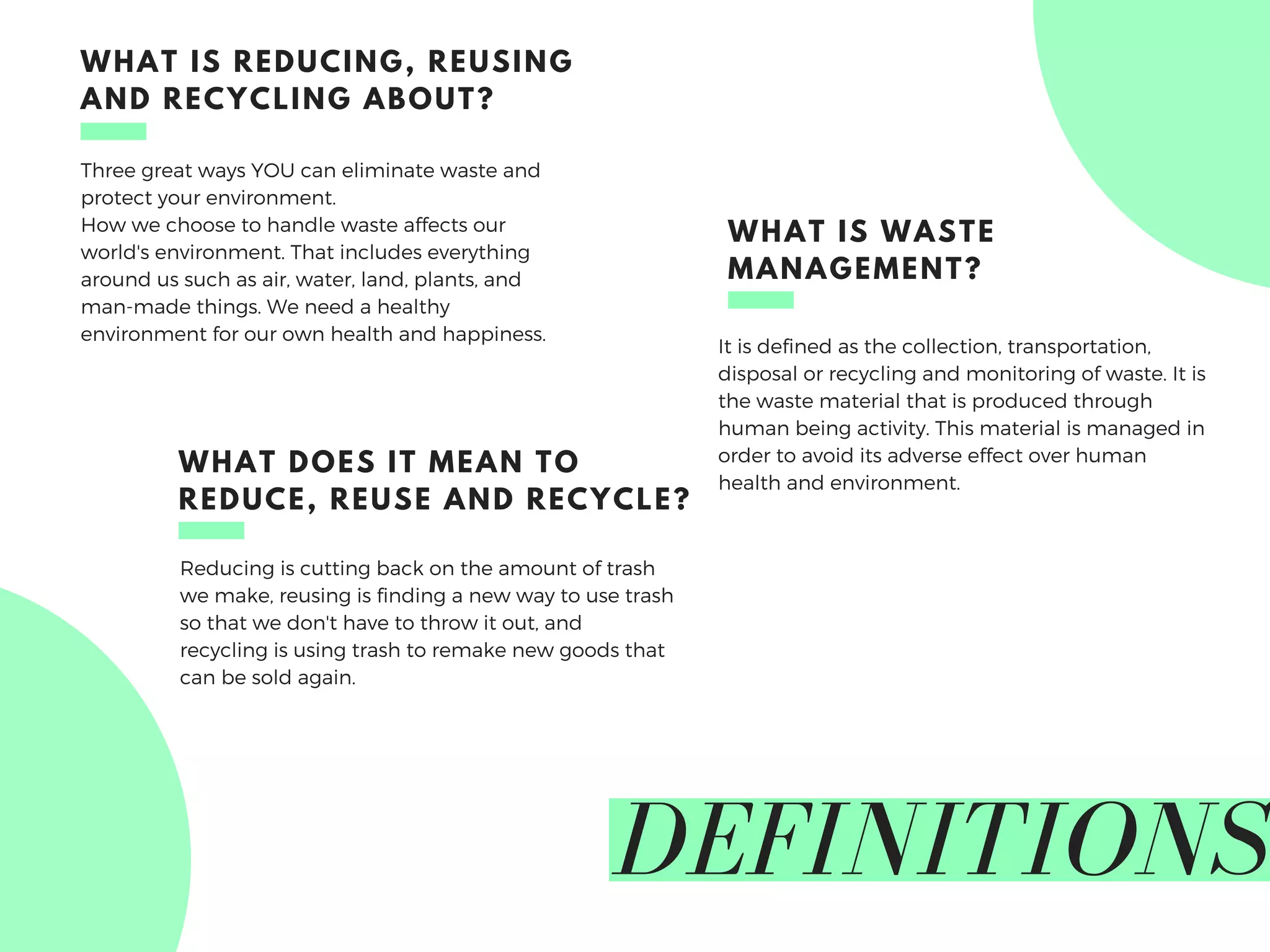 Reduce, Reuse, Recycle | PDF
