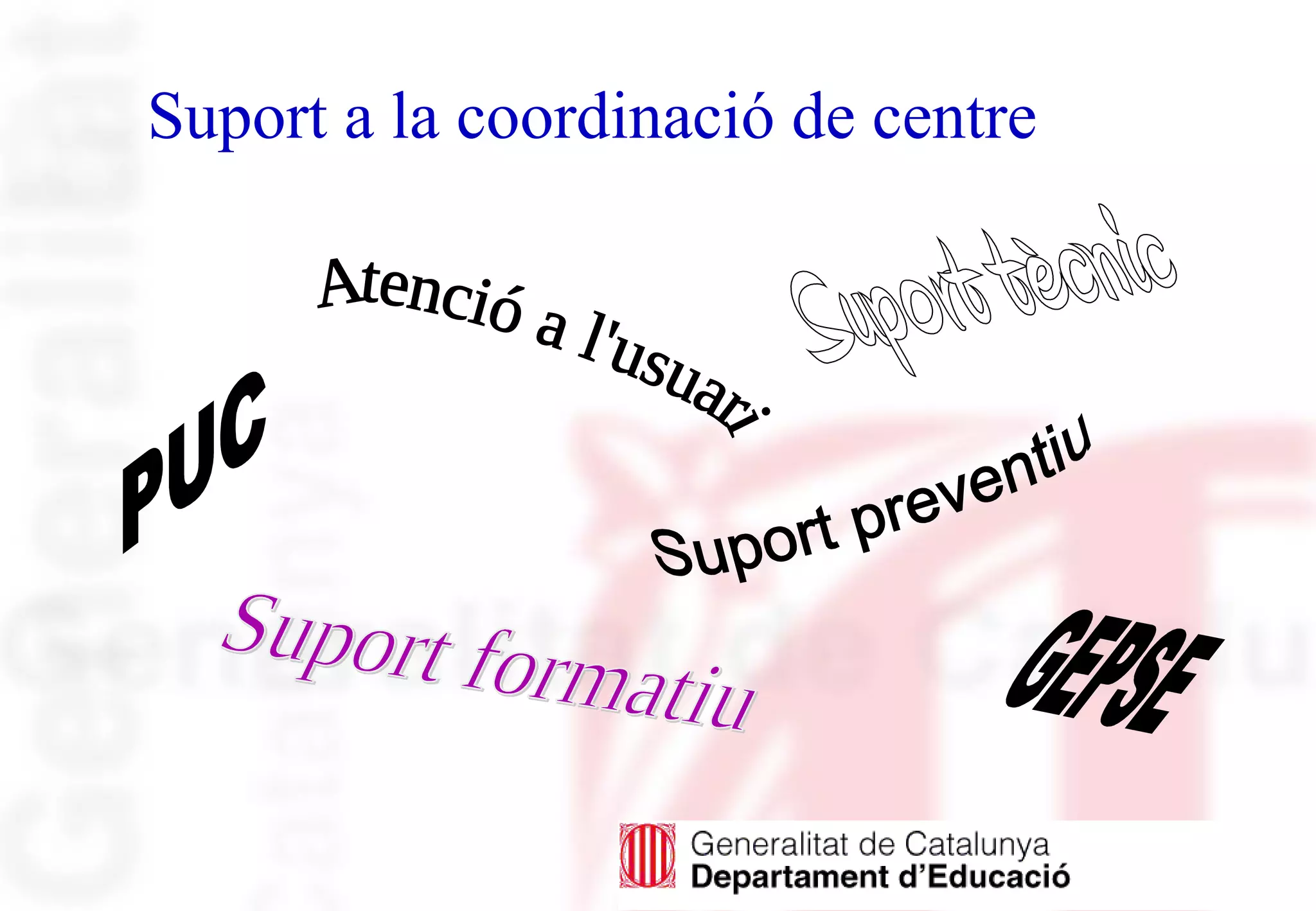 Suport a la coordinació de centre
 