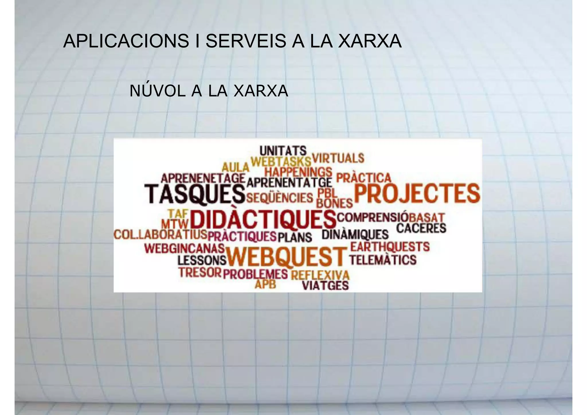 APLICACIONS I SERVEIS A LA XARXA
NÚVOL A LA XARXA
 