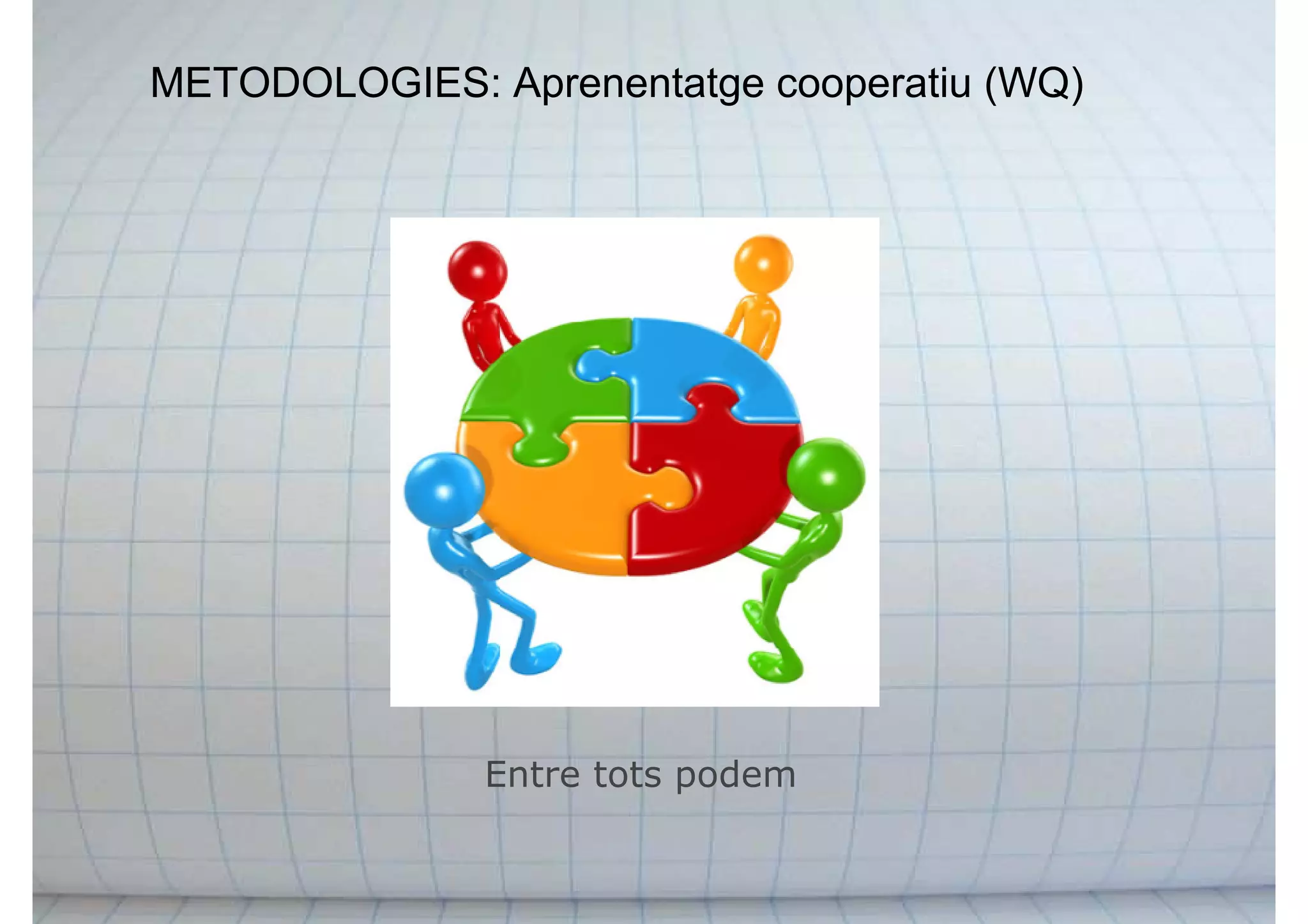 METODOLOGIES: Aprenentatge cooperatiu (WQ)
Entre tots podem
 