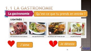 Qu’est-ce que tu prends en entrée ?
J’aime Je déteste
16
 