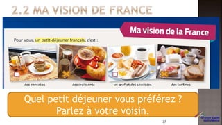 Quel petit déjeuner vous préférez ?
Parlez à votre voisin.
37
 