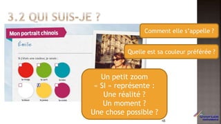 Comment elle s’appelle ?
Quelle est sa couleur préférée ?
Un petit zoom
« SI » représente :
Une réalité ?
Un moment ?
Une chose possible ?
48
 
