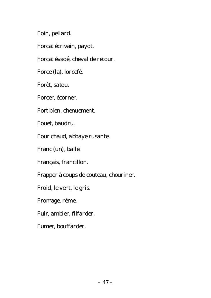 Nouveau dictionnaire argot