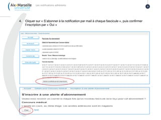Les notifications adhérents 5
4. Cliquer sur « S’abonner à la notification par mail à chaque fascicule », puis confirmer
l’inscription par « Oui »
 