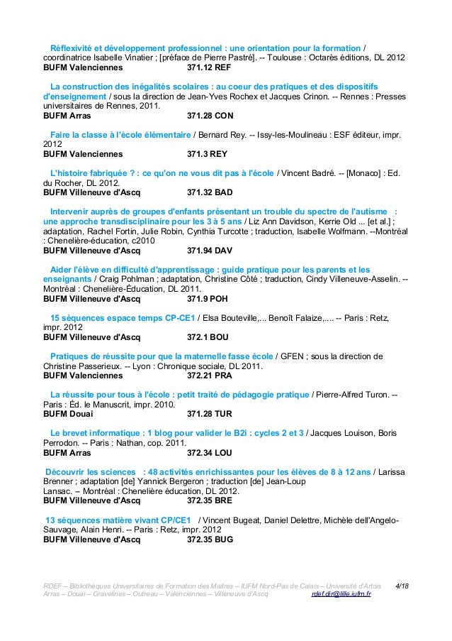 Nouveautes Bufm Decembre 12