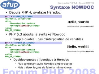 PHP 5.3 : les nouveautés du futur si proche