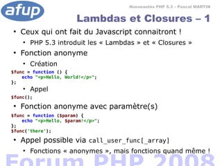 PHP 5.3 : les nouveautés du futur si proche