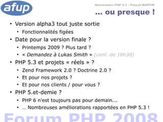 PHP 5.3 : les nouveautés du futur si proche