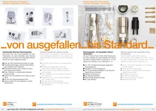 Neuheit | readycable® | Servicepacks
Innovation | readycable® | service packs

Neuheit | readycable® | Servicepacks
Innovation | readycable® | service packs

...von ausgefallen...bis Standard...
Individuelle Stecker-Servicepacks

Custom connector service packs

Die enorme Zeit, die für das Bestellen und Kommissionieren von vielen Einzelteilen eines Steckers
benötigt wird, kann durch den individuellen SteckerService von igus® eingespart werden.

The enormous time required to order and pick the
many individual components for a connector can
be reduced with the custom connector service from
igus®.

	Mehr als 3500 Steckerkomponenten ab Lager
	Herstellerunabhängige, weltweite Beschaffung 	
	 dank globalem igus® Netzwerk
	Individuelle Artikelnummer/-bezeichnung auf 	
	 jeder Verpackung möglich.
	Preis: Profitieren von gebündelten Bedarfen 	
	 unserer Kunden
	Einkauf: Nur eine Bestellnummer, Alles aus einer 	
	Hand
	QS: Nur eine Wareneingangskontrolle
	Interne Logistik: Nur ein Lagerplatz, schnelle 	
	Identifizierung

	More than 3,500 connectors components from 	
	stock
	Manufacturer independent, world-wide
	 procurement, thanks to the igus® network
	Custom article numbers/labeling possible on 	
	 each package.
	Price: benefit from the consolidated demand of 	
	 our customers
	Purchasing: Only 1 order number, everything 	
	 from a single source
	QA: only one incoming inspection
	Internal logistics: only one storage location,
	 fast identification

Lieferbar Available

ab Lager
from stock
86

Servicepacks mit speedtec-Steckverbindern

Service packs with speedtec plug
connectors

Die igus® Service-Pack-Familie erhält Nachwuchs:
Nun auch speedtec ab Lager verfügbar und das für
die Serien A (Signal M23), B (Leistung Gr. 1), M17
(Signal und Leistung), und C (Leistung Gr. 1,5)

Die igus® service pack family is growing:
Now speedtec also available from stock and for
the series A (signal M23), B (power size 1), M17
(signal and power), and C (power size 1.5)

	Ca. 70% schnellere Montagezeit gegenüber 	
	Schraubgewinde
Preisgleich mit Schraubgewinde
100 %-ige Steckkompatibilität zu den Siemens 	
	SpeedConnect-Antrieben
Lieferbar ab Stückzahl 1
Kein Mindestbestellwert
Keine Mindermengenzuschläge
Ab Lager lieferbar

	Approx. 70% faster installation time compared 	
	 to screw thread
	Price parity with screw thread
	100% plug-in compatibility with the Siemens 	
	 SpeedConnect drives
	Available in lot sizes of 1
	No minimum order value
	No minimum quantity surcharges
	Delivered off the shelf

Lieferbar Available

www.igus.de/connectors | www.igus.eu/connectors

igus® News 2013...3D-CAD, Konfiguratoren und mehr: www.igus.de/chainflex-news...

ab Lager, 24-48 Std.
from stock, 24-48h

www.igus.de/connectors | www.igus.eu/connectors

igus® News 2013... 3D-CAD, configurators and more: www.igus.eu/chainflex-news...

87

 