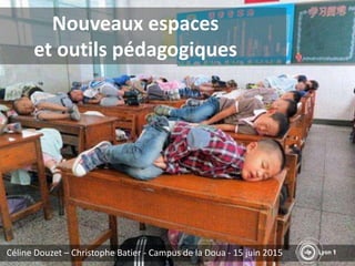 Nouveaux espaces
et outils pédagogiques
Céline Douzet – Christophe Batier - Campus de la Doua - 15 juin 2015
 