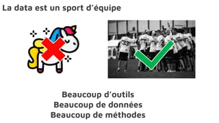 La data est un sport d’équipe
Beaucoup d’outils
Beaucoup de données
Beaucoup de méthodes
 