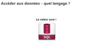 Accéder aux données – quel langage ?
La valeur sure !
 