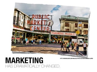 MARKETING
HAS DRAMATICALLY CHANGED.
HTTP://BIGHUGELABS.COM/ONBLACK.PHP?ID=3812261243&SIZE=LARGE
 