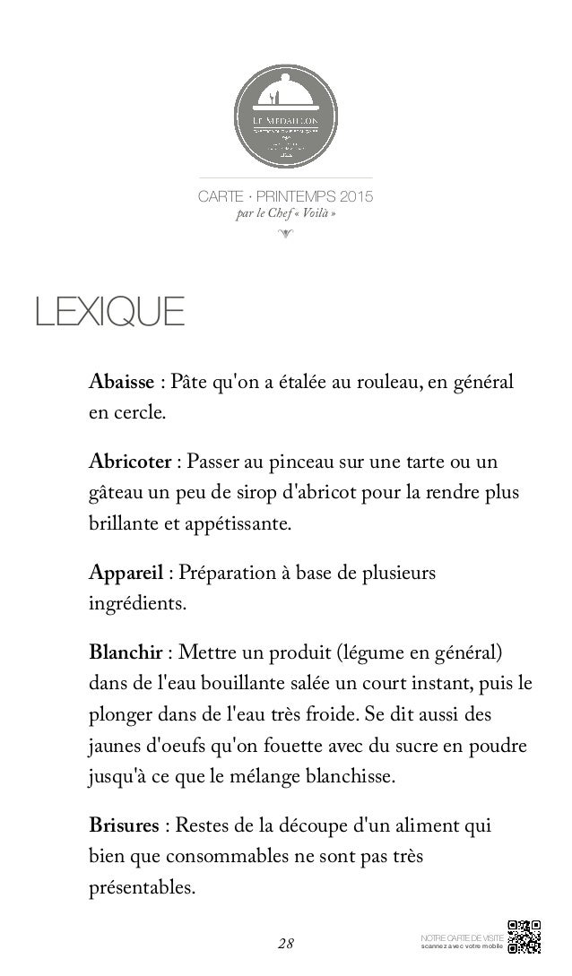 La Carte Printemps 15 Par Le Chef Voila Restaurant Le Medai La Carte Printemps 15 Par Le Chef Voila Restaurant Le Medai