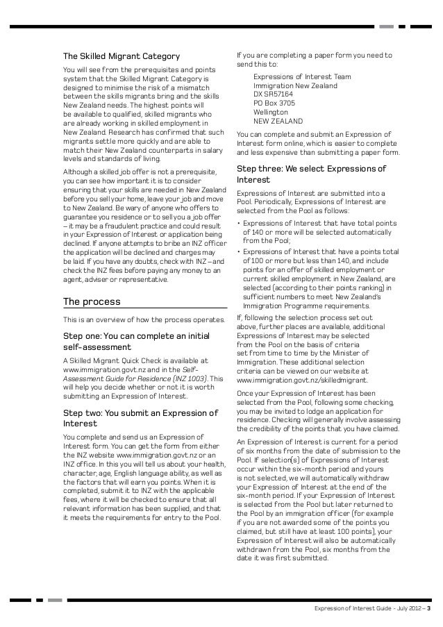 zealand interest letter new of Interest Zeland Expression of New