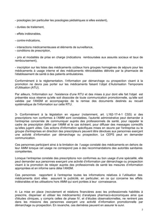 2
- posologies (en particulier les posologies pédiatriques si elles existent),
- durées de traitement,
- effets indésirabl...