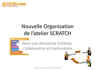 Nouvelle Organisation
 de l’atelier SCRATCH
Avec une démarche Créative,
Collaborative et Exploratoire



      Nouvelle organisation de l'atelier SCRATCH   1
 