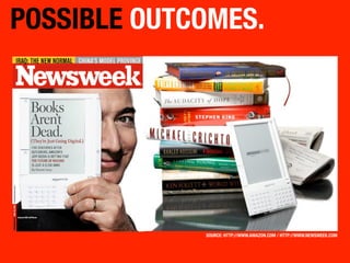 POSSIBLE OUTCOMES.




             SOURCE: HTTP://WWW.AMAZON.COM / HTTP://WWW.NEWSWEEK.COM
 