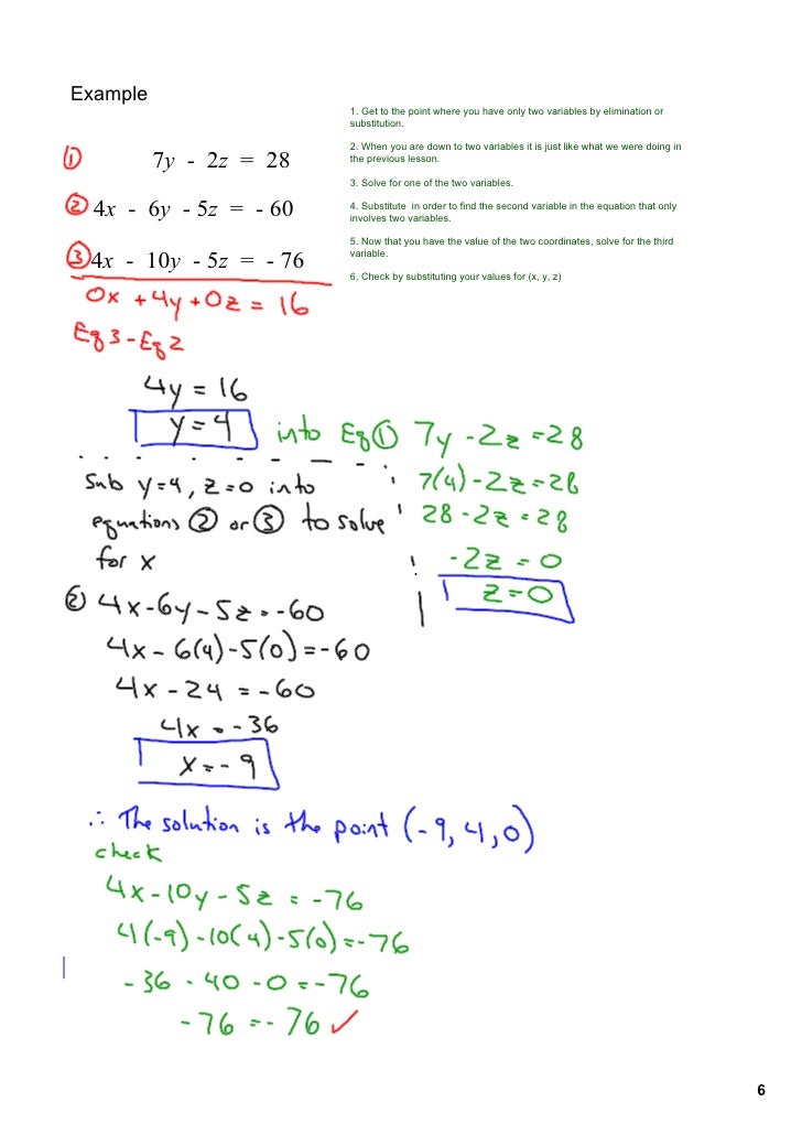 Nov. 10 Solving Systems With 3 Variables