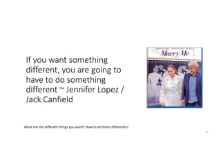 If you want something
different, you are going to
have to do something
different ~ Jennifer Lopez /
Jack Canfield
23
What ...