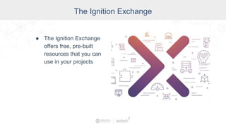 The Ignition Exchange
● The Ignition Exchange
offers free, pre-built
resources that you can
use in your projects
 
