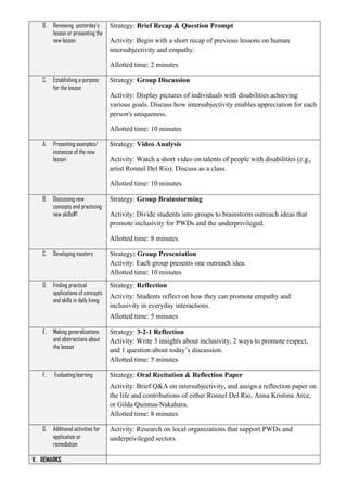 DAILY LESSON PLAN - Introduction to the Philosophy of the Human Person ...