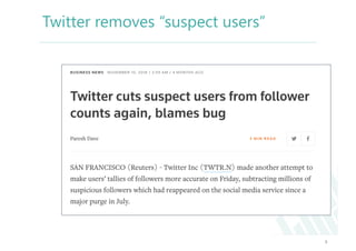 Twitter removes “suspect users”
9
 