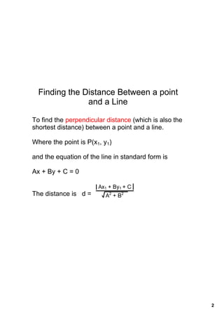 Nov. 4 Distance Between A Point And A Line | PDF