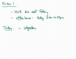 Calculus 111 Amherst college integration work slides | PDF
