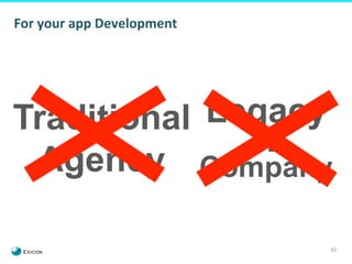 42 
For 
your 
app 
Development 
Traditional 
Agency 
Legacy 
IT 
Company 
 